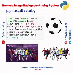 Remove Image Background using Python https://youtu.be/RkdFkhfMK2k Pic Credit : FIFA Website | Python Coding