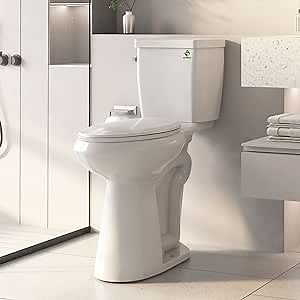 SUPERFLO Extra Tall Toilet 21 Inch Tall Toilets Elongated With 12” Rough In Toilet & Single Flush, Bathroom High Toilet For Seniors, Disabled & Tall Person (1.28 GPF)