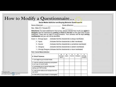 How to modify questionnaire | Quantitative Research for SHS