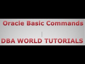 Basic Commands In Oracle Database