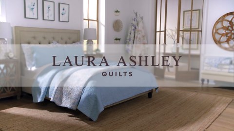 Laura Ashley - King Quilt Set - Cotton Reversible Bedding with Matching Shams, Lightweight & Soft Decor (Keighley Lilac, King)