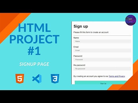 How to create a sign up page using HTML and CSS in visual studio code || Project part #1||