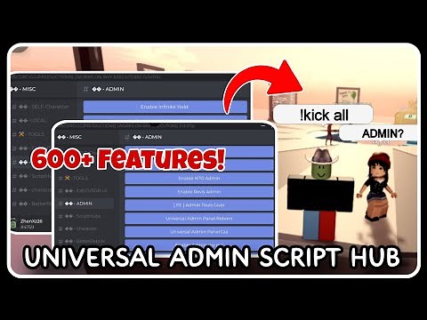 [ NEW ] Universal Admin Script Hub - ROBLOX SCRIPTS - Over 600+ Features in ONE Script