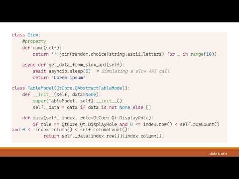 How to Add Async Data to QTableView with PyQt5 Without Blocking the UI