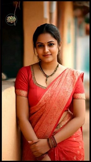 ✨🌼 Elegant Red Saree Styling Mood for Graceful Village Women! 👑 | #DesiSarees #SareeBeauty