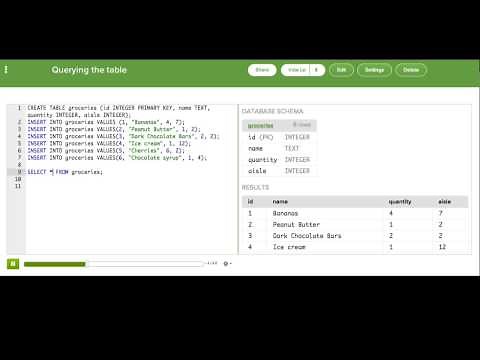 Querying the table | Intro to SQL: Querying and managing data | Computer Programming | Khan Academy