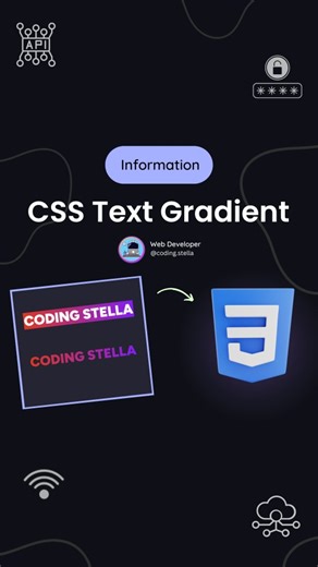 Stella • Coding • HTML • CSS • JAVASCRIPT on Instagram: "CSS text gradient Explained 🥳 This is a technique that applies a gradient color effect to text using the background property. Explanation: ✅️ background: Defines the gradient colors. ✅️ -webkit-background-clip: text: Clips the background to the text. ✅️ -webkit-text-fill-color: transparent: Makes the original text color transparent, so the gradient is visible. 🖇️ 𝗦𝗧𝗔𝗬 𝗖𝗢𝗡𝗡𝗘𝗖𝗧𝗘𝗗 𝗙𝗔𝗠 ! 💛 💎 𝖋𝖔𝖑𝖑𝖔𝖜 » 👉 @coding.stella
