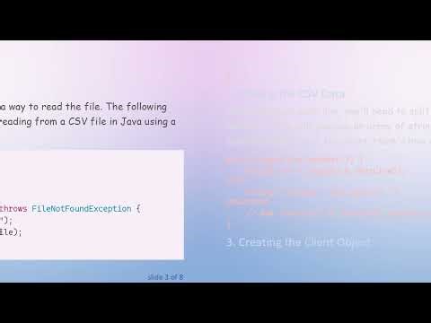 How to Read Data from a CSV file and Create Objects in Java