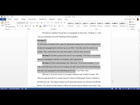 APA template in Microsoft Word 2016