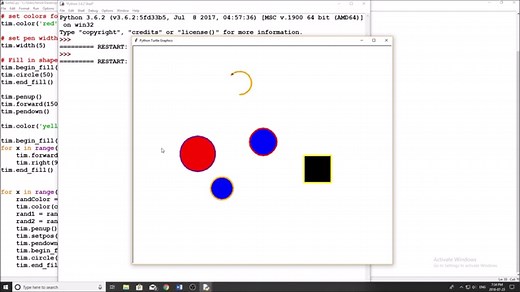 Python Turtle Tutorial - Shapes and Fills