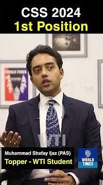 Hard Work Pays Off! CSS 2024 Topper Announced 🎓 | World Times Institute