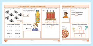 8 Times Table Maths Mastery Mat