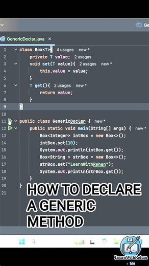 🔥 Java Generics Explained: How to Declare a Generic Method in Java | Easy & Clear Tutorial #coding
