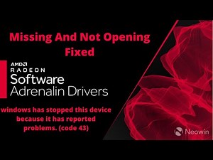AMD Driver Missing And Not Opening Fixed(Windows has stopped this device code 43)