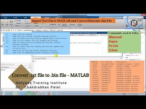 Convert text File to bin File | dlmread, fopen, fwrite Commands in MATLAB | Convert Data Into Binary