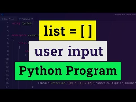 User Input for a List | Python Programming language Tutorial