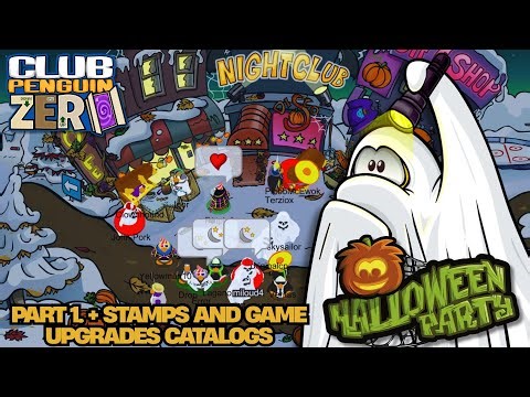 HALLOWEEN PARTY PART 1! 🎃 SECRET IN ICE FISHING CATALOG & NEW STAMPS! 🎣 | CLUB PENGUIN ZERO