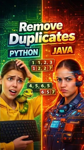 Remove Duplicates in Seconds! ⚡ Python vs Java Explained #shorts
