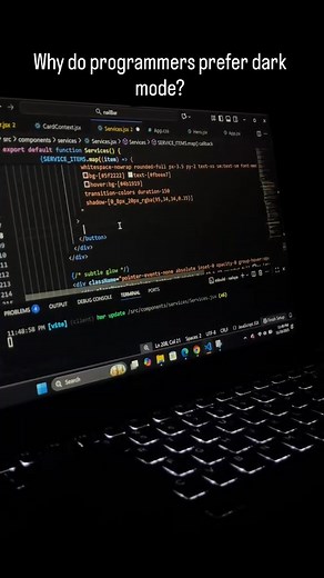 3.3K views · 19 reactions | What is Dark Mode in Coding?  Dark mode in coding isn't just a theme — it's a vibe, a comfort zone, and a productivity boost. Developers switch to dark mode to reduce eye strain, focus better, and enjoy a clean aesthetic while working late-night sessions. ️✨ #DarkMode #Coding #ProgrammerLife #NightCoding #WebDev #TechLife #AestheticCode #DeveloperMindset #CodeTheme #productivityhacks | DataWarlord | Facebook