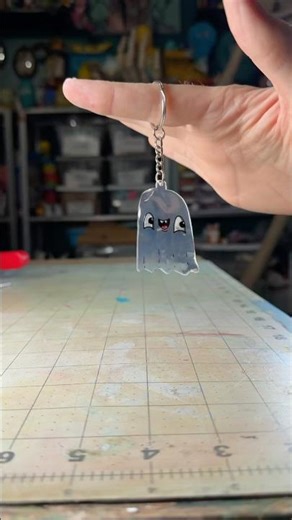 Shrinky Dink Ghost Keychain