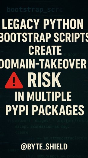 ¡Alerta! Riesgo crítico en PyPI por scripts heredados de Python #byte_shield #ciberseguridad #newsfeed #hacker #infosec #tecnología #python | byteshield | Facebook