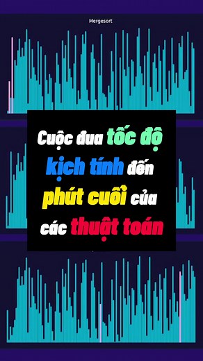 Battle of sorting algorithms: Quick Sort vs Merge Sort vs Heap Sort. #it #developer #coding #sorting #algorithm #quicksort #programming #mergesort #heapsort #visualization #laptrinhvien #laptrinh #sinhviencntt #cntt