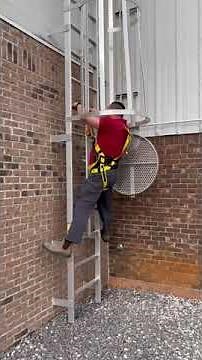 Fixed Vertical Ladder with Fall Arrest System Climb in First Person View