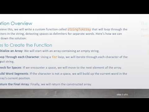 How to Convert a String to an Array in Javascript without Built-in Methods