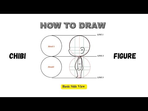How to draw easy chibi side view body figure step by step tutorial".