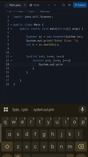 Square Star Pattern in Java | User Input | Pattern Program #java #coding