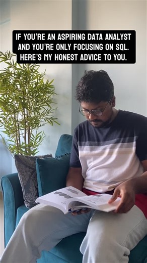 Kalpesh Ghadigaonkar & Aditi Gangar | Data Analytics | Hi, my name is Kalpesh. I’m a Senior Data Analyst with over 7 years of experience, and here’s my honest advice. SQL is important. But SQL... | Instagram