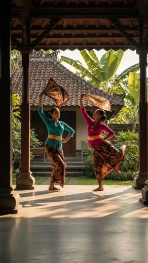 When Two Female Dancers Meet in Central Java – Epic Moves! #DanceCollab #ShortsDance