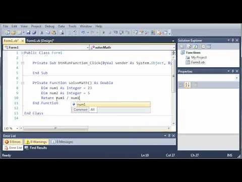 Visual Basic Tutorial - 43 - Functions