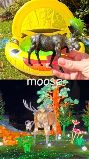 Learn Animal Names for Babies Kids at the Bumblebee Pool: Snake Alpaca Pig Horse Moose