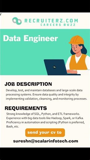 Data Engineer Job Opening #job #opening #softwaredeveloper #hiringnow #dataengineer