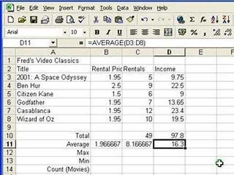 Microsoft Excel Tutorial for Beginners #4 - Functions (Formulas)