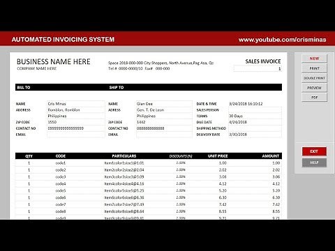 Excel Automated Invoice Generator (FREE DOWNLOAD)