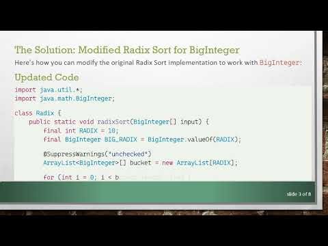 How to Sort an Array of BigInteger Using Radix Sort in Java