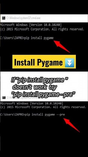 How to install Pygame in Python #pygame #tutorials #python #shorts