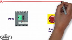 schéma de câblage du disjoncteur à déclenchement par arrêt d'urgence مخطط توقيف الطوارئ قاطع MCCB | Electrcité batiment Ambulente