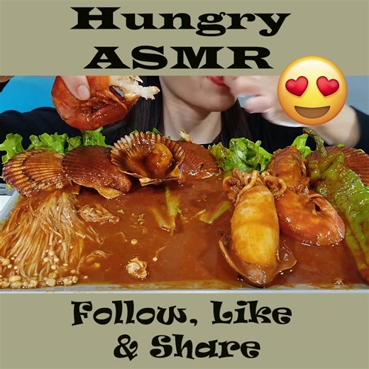 Eating Spicy Seafood Boil, Argentine Red Shrimp, Squid, Octopus _ Scallops Asmr 먹방 Real Sounds Part 12 | Hungry ASMR | Facebook