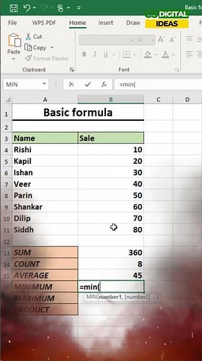Top Excel Basic Formulas & Functions You MUST Know | Easy Excel Tutorial for Beginners #exceltips