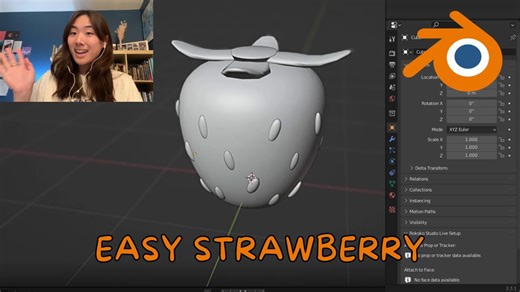 Blender Tutorial for Absolute Beginners (Part 2: Modeling) | Easy Strawberry