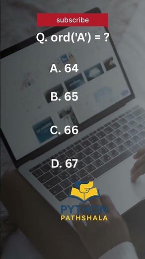 💡 ord('A') = ? | Python MCQ #Shorts #coding #programminglanguage #pythontutorial #pythonbasics