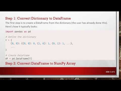 How To Print an Array as a Matrix in Python Using Pandas