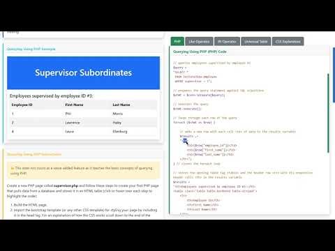 Database Application Development: Generating HTML Tables with PHP and MySQL/MariaDB