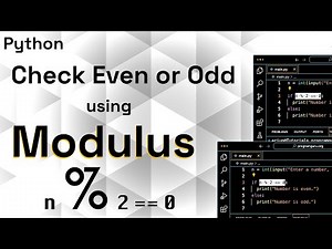 Python Program to Check Even or Odd Number Using Modulus Operator | Python for Beginners