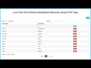Live Add Edit Delete Datatables Records using PHP Ajax
