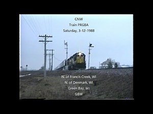 CNW train PRGBA Francis Creek- Denmark- Green Bay 3-12-1988