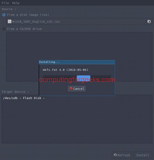 Create Windows 11 or 10 bootable USB on Linux | ComputingForGeeks